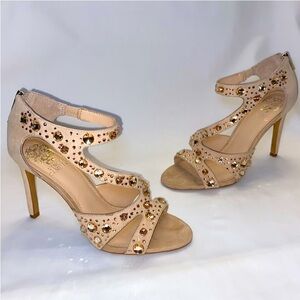 Vince Camuto Nude/Blush colored heels with jeweled upper.  8M